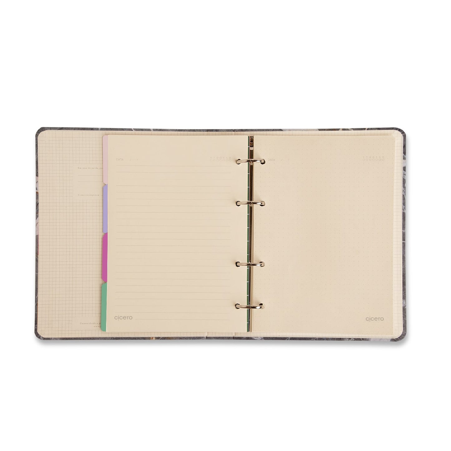 Caderno Criativo Argolado - Cícero - Office Duo Melissa Pautado & Pontado A5 Favo de Abelhas