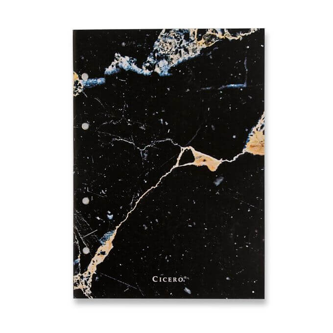 Refil Caderno Argolado - Cícero - Mármore Preto Pautado