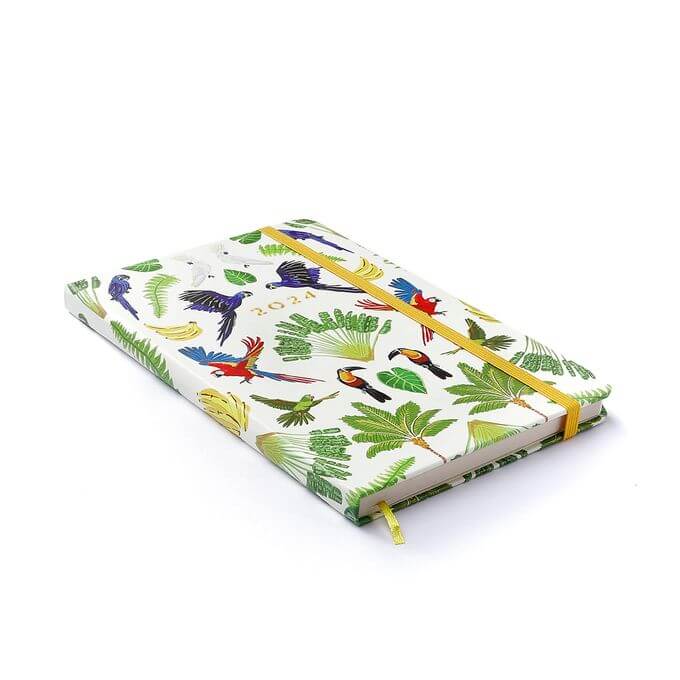 Planner 2024 - Cícero - Pássaros Semanal Anotações 14x21 Floresta Tropical Branco