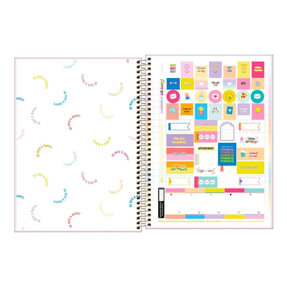 Caderno Universitário - Tilibra - Happy 10 Matérias 160 Folhas