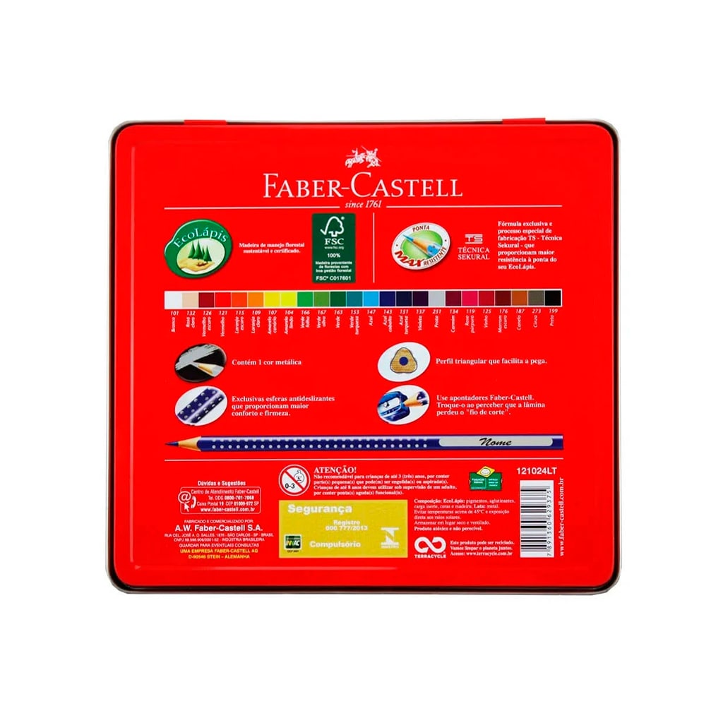 Lápis de Cor Grip - Faber-Castell - Ecolápis 24 Cores