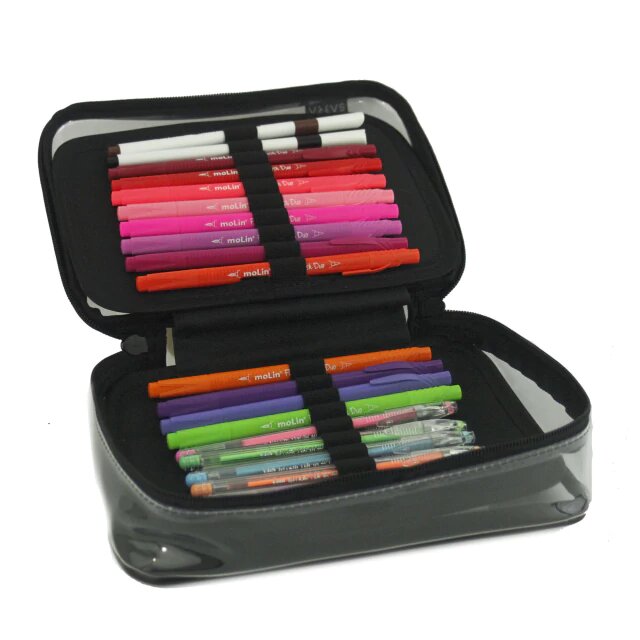 Estojo Box - Sabra - 100 pens - Cristal Preto