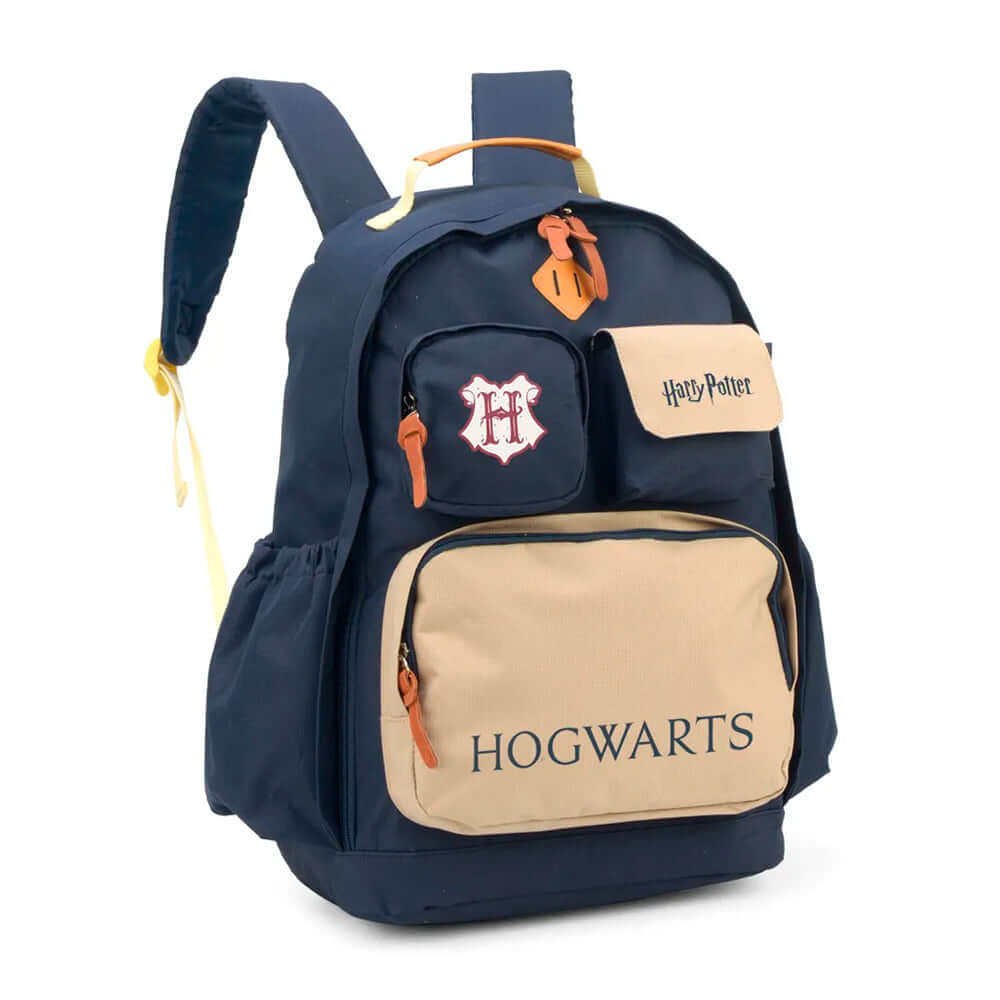 Mochila - Luxcel - Harry Potter Azul e Bege c/ Divisória para Laptop