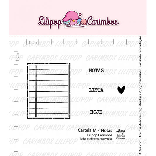 Cartela de Carimbos Média - Lilipop - Notas