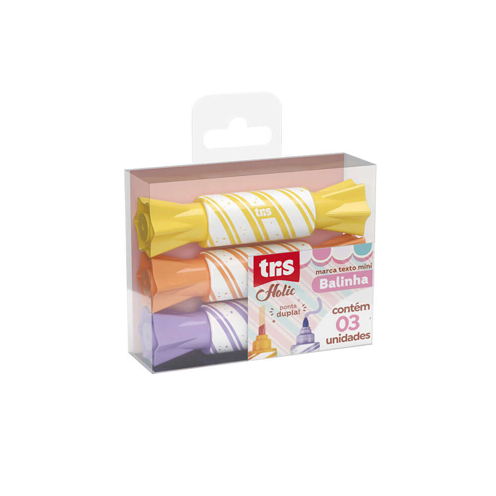 Marca Texto - Tris - Holic Balinhas Kit c/ 3 cores