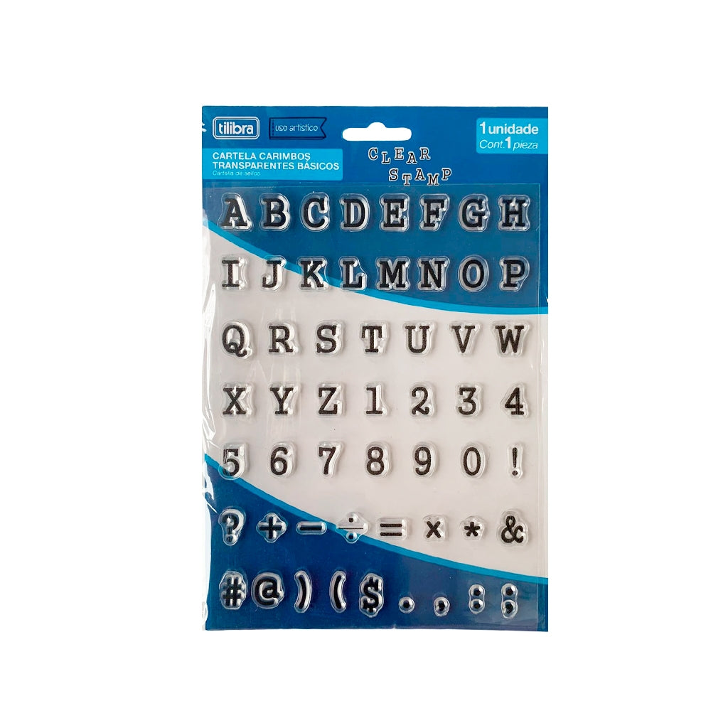 Cartela de Carimbos - Tilibra - Clear Stamp Transparentes Básicos
