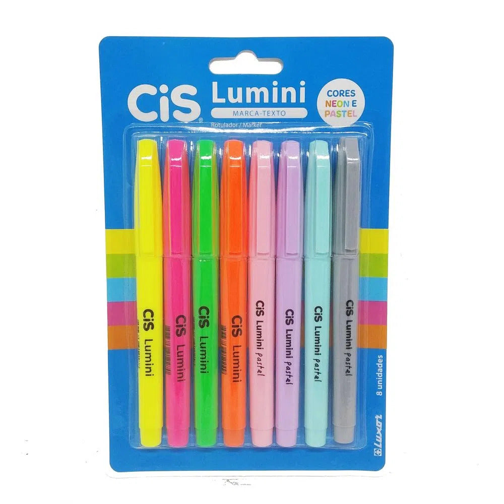 Marca Texto - CIS - Lumini Neon e Pastel 8 Cores