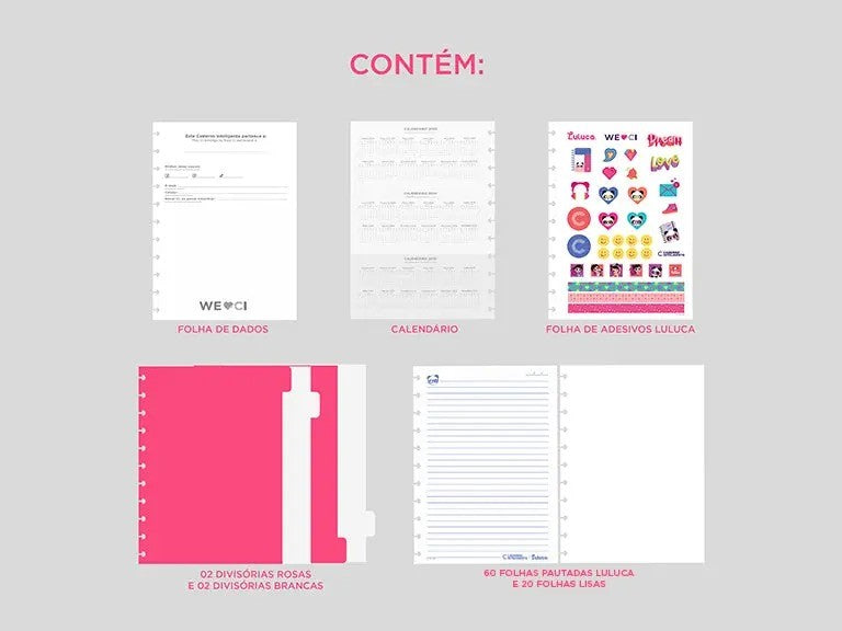 Caderno Grande - Caderno Inteligente - Lulike By Luluca 80 Folhas 90g/m²