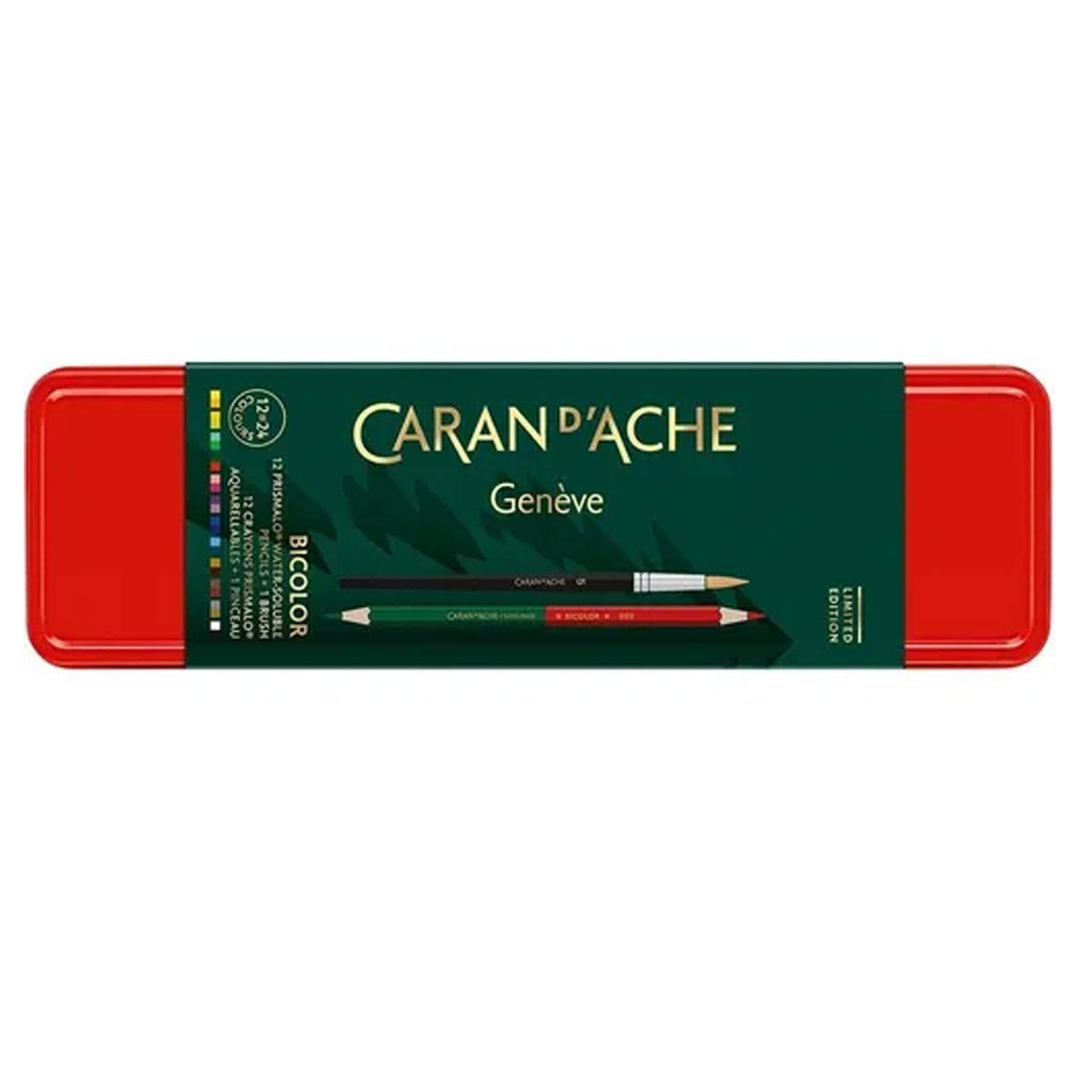 Lápis Prismalo - Caran D'ache - Bicolor Wonder Forest 12 Lápis + Pincel 24 Cores