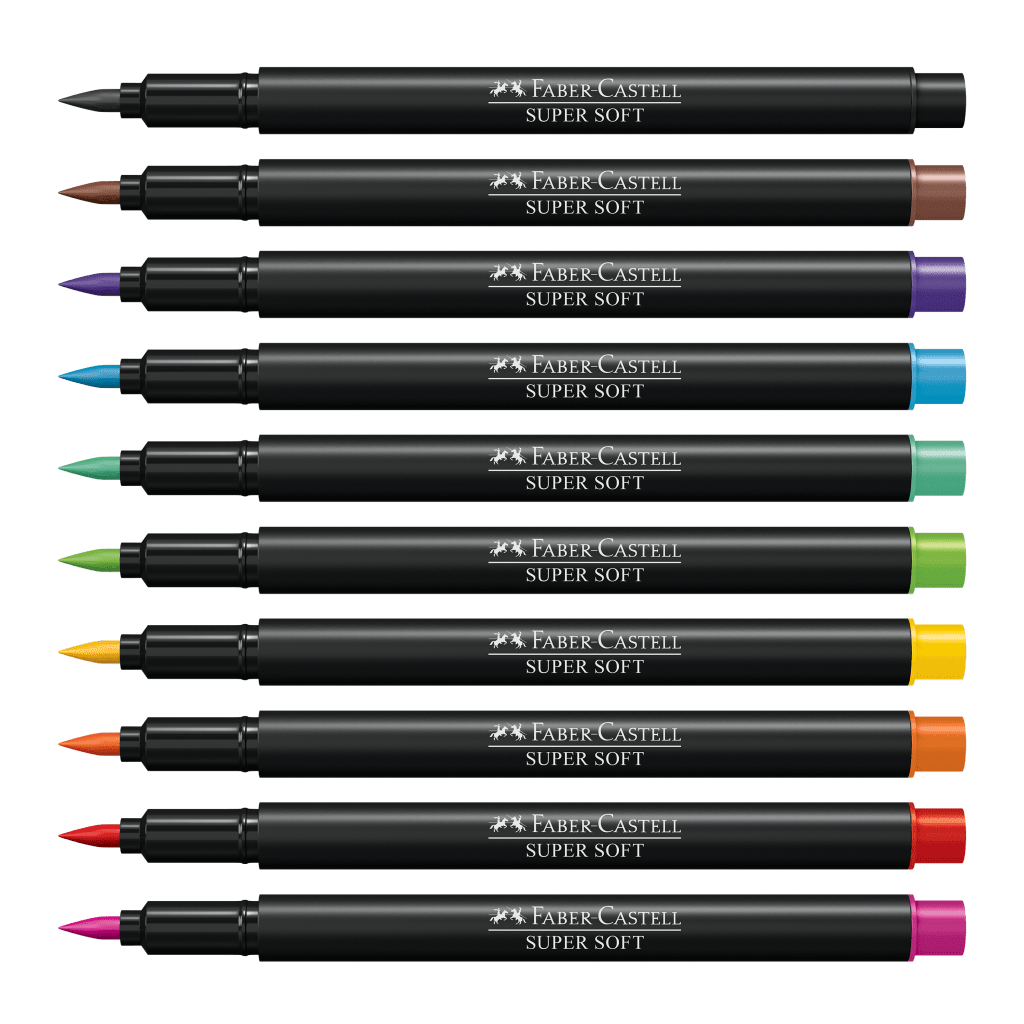 Caneta Brush - Faber-Castell - SuperSoft 10 cores