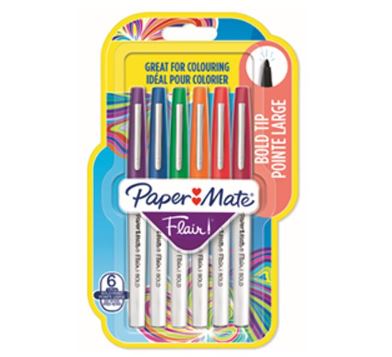 Caneta Hidrocor - Paper Mate - Flair Bold 6 Cores 1.2mm