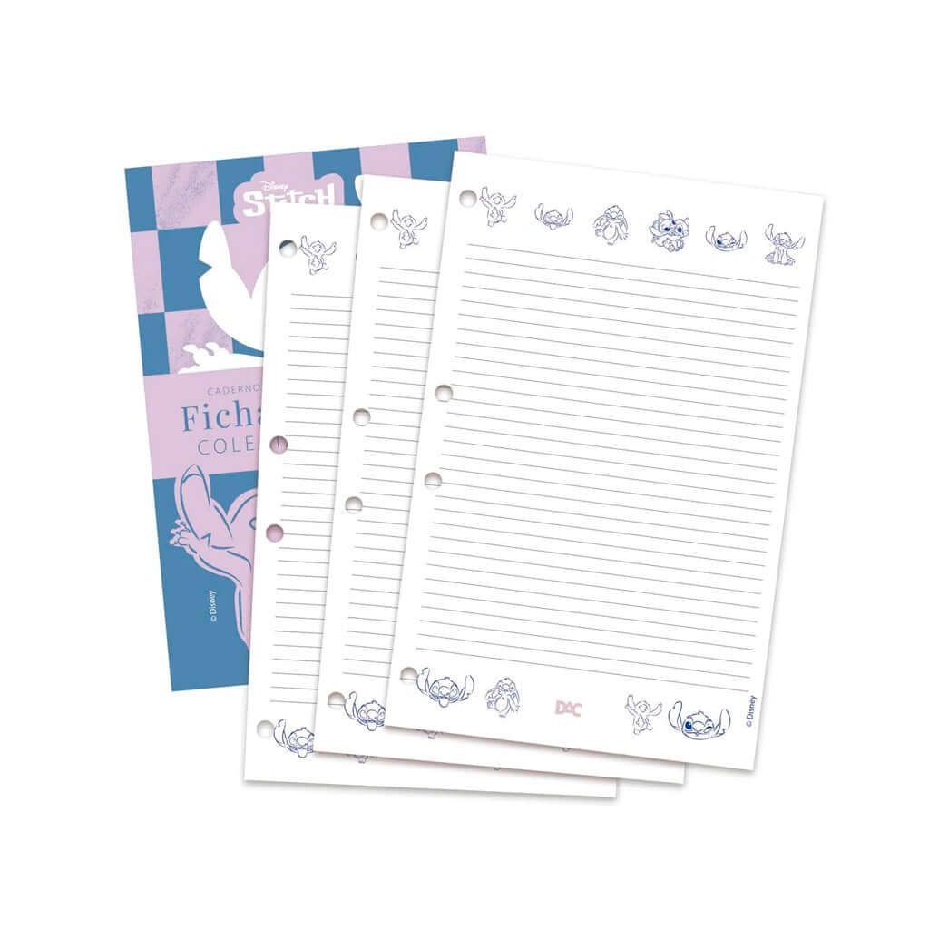 Refil Caderno Argolado Colegial - DAC - Stitch 96 Folhas 155x225mm