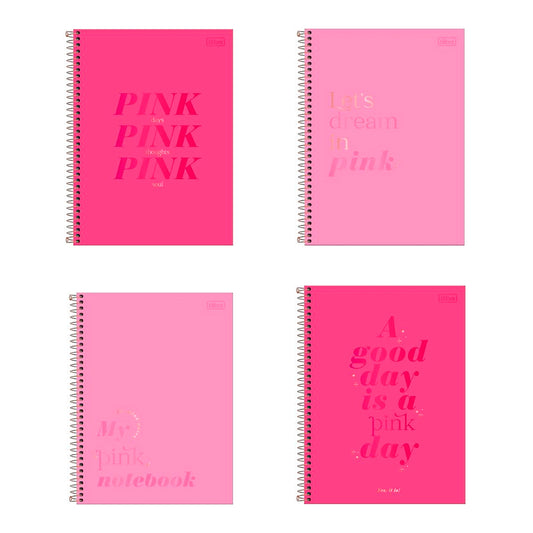 Caderno Universitário - Tilibra - Love Pink 1 Matéria 80 Folhas