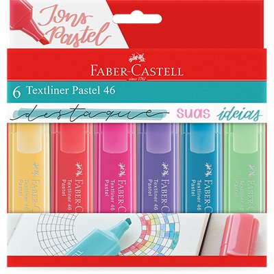 Marca Texto - Faber-Castell - 6 Cores Pastel 46
