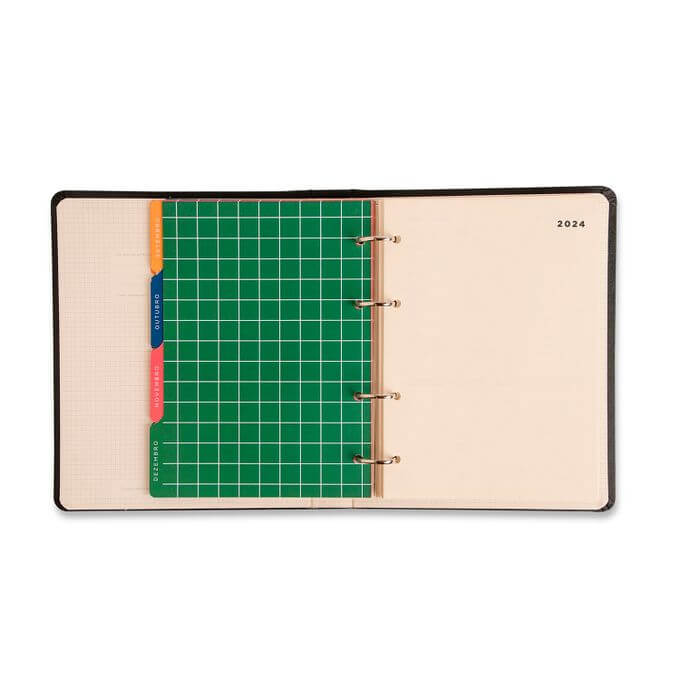 Planner Argolado 2024 - Cícero - Clássica Semanal Notas A5 Vermelho Quente