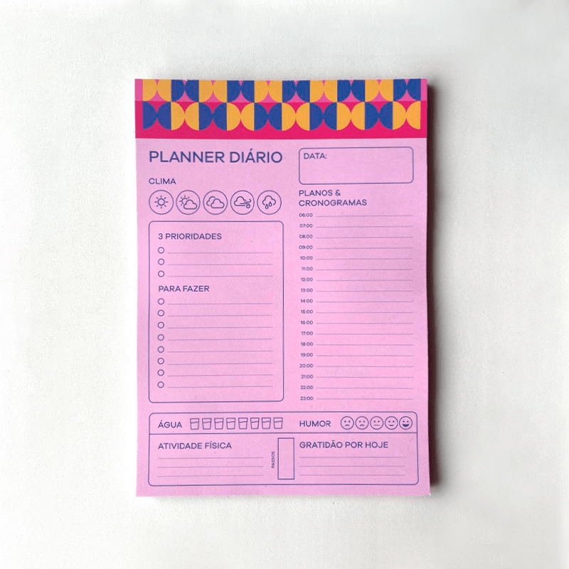 Bloco Planner Diário A5 - Papelaria Unicórnio - Coleção Groove