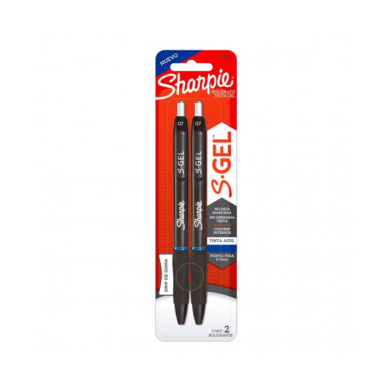Caneta Gel - Sharpie - Kit 2 Canetas S Gel Retráteis Azuis Ponta Fina 0.7mm
