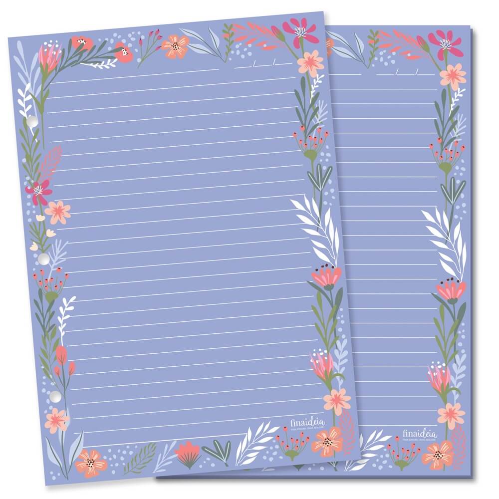 Refil Caderno Argolado Decorado - Fina Ideia - Primavera 30Fls