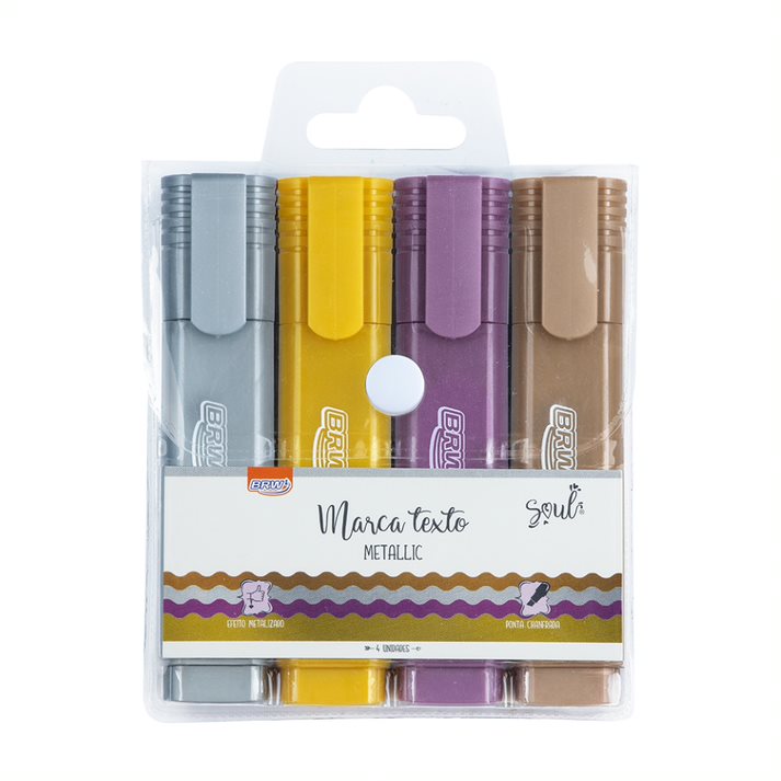 Marca Texto - BRW - Metallic 4 Unidades