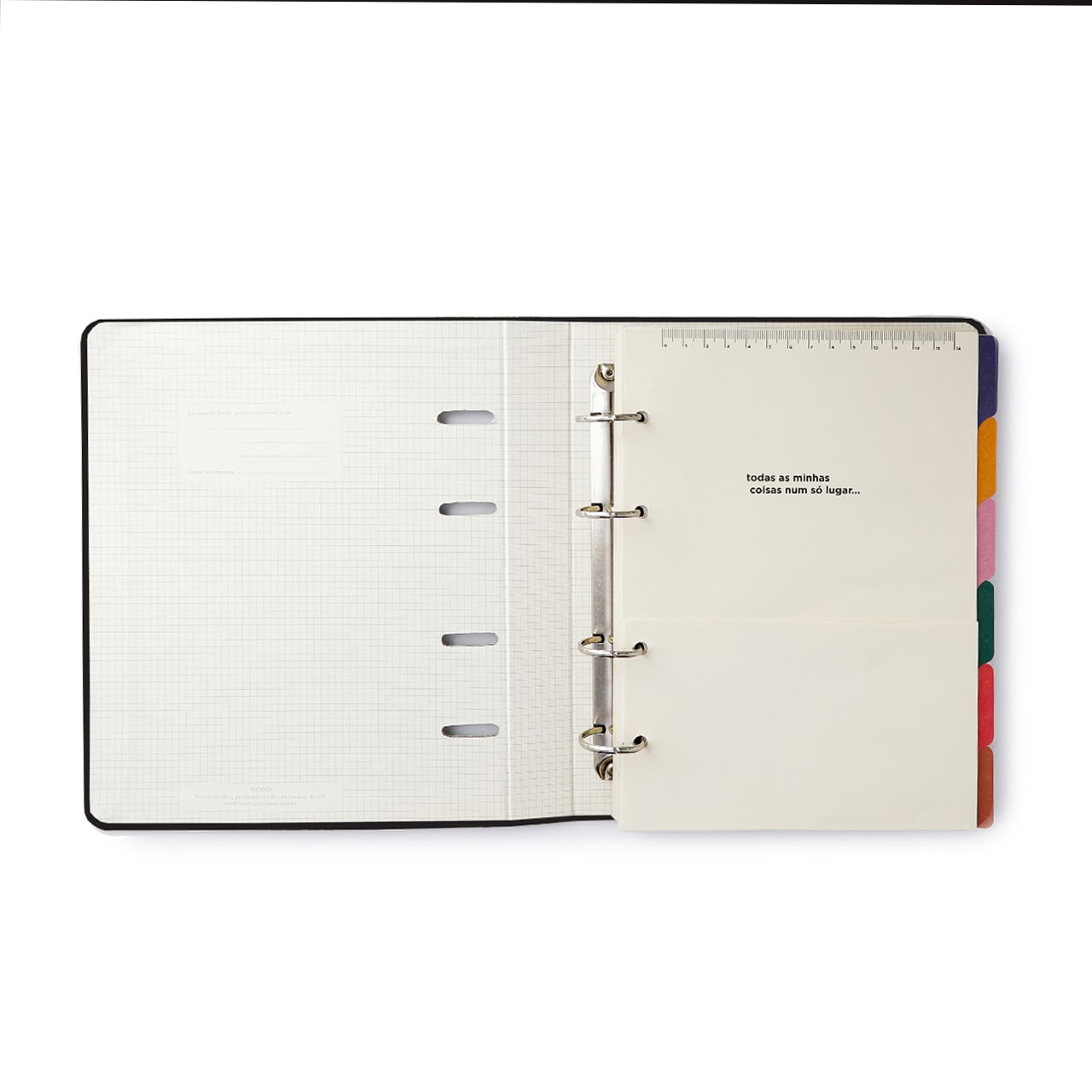 Caderno Criativo Argolado Pólen Pautado 17x24 Tropicália Azul