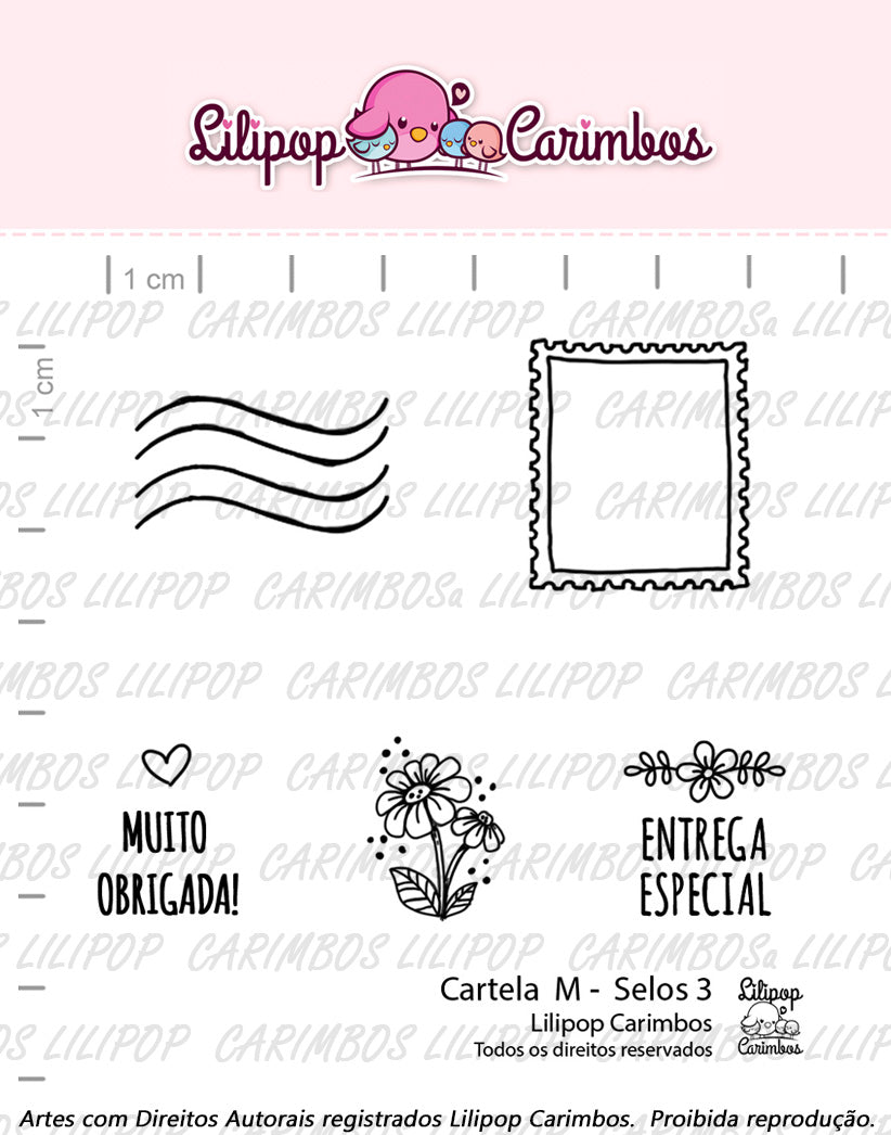 Cartela de Carimbos Média - Lilipop - Selos 3