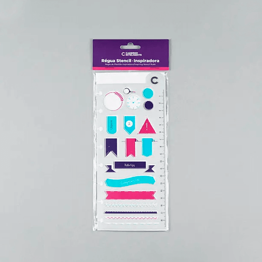 Régua Stencil - Caderno Inteligente - Inspiradora 19 cm