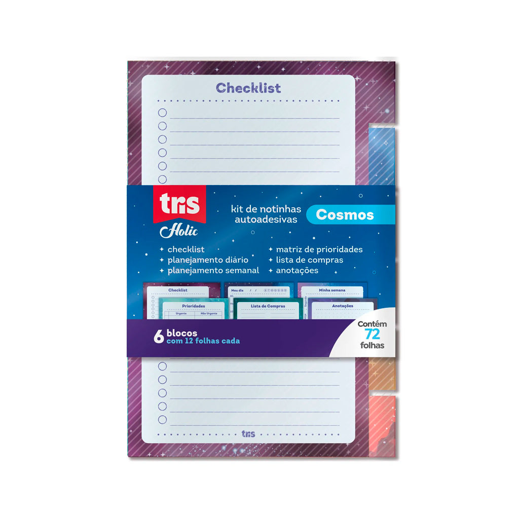 Kit de Notinhas Autoadesivas - Tris - Holic Cosmos 72 fls