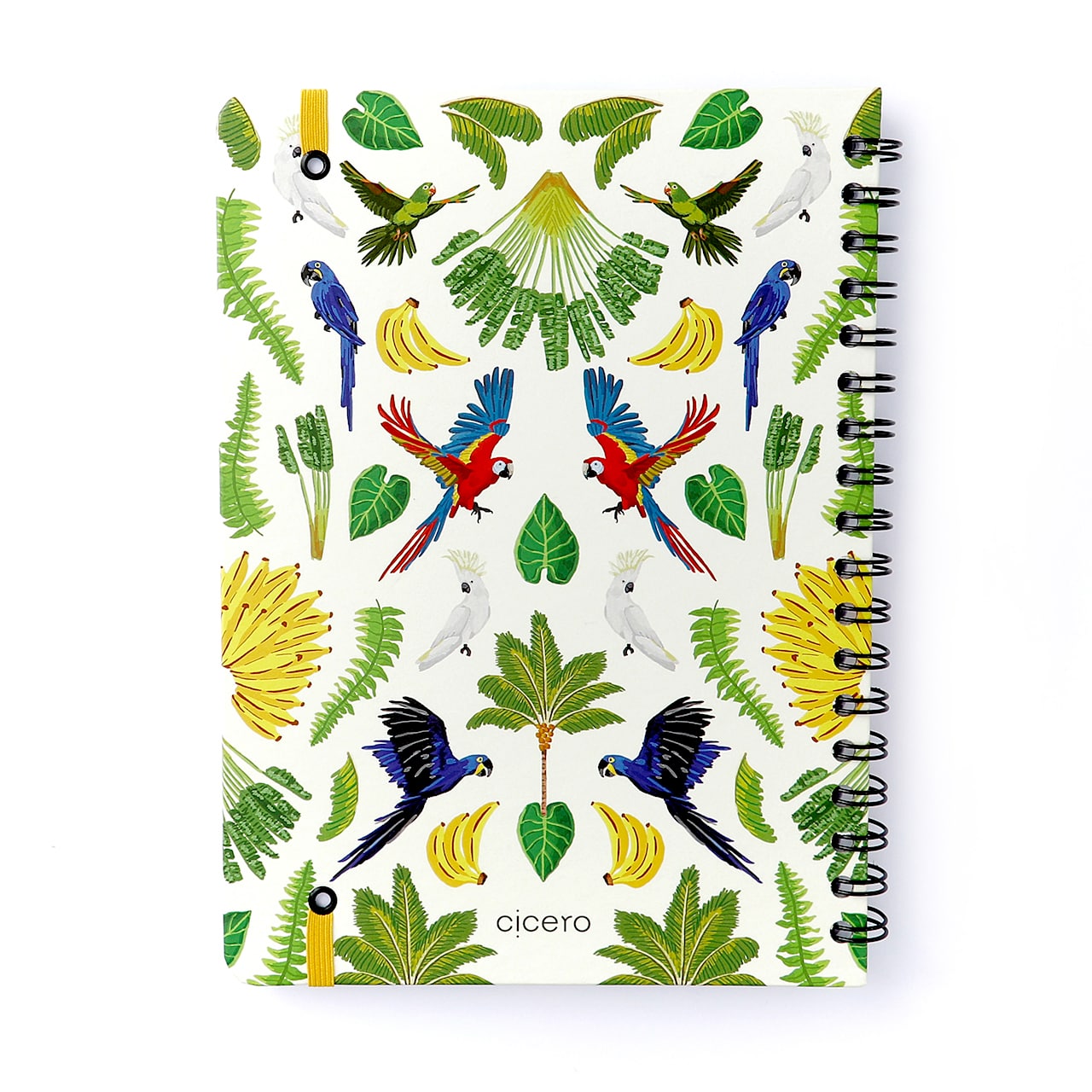 Caderno Wire-o 17x24cm - Cícero - Pautado Pássaros Floresta Tropical Branco