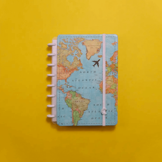 Caderno A5 - Caderno Inteligente - Mapa Mundi By Gocase 80 Folhas 90g/m²