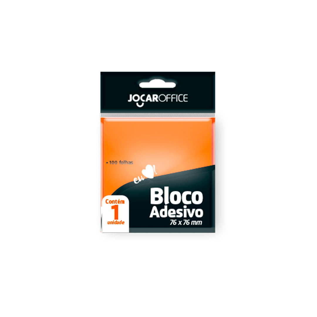 Bloco Adesivo - Jocar Office - Laranja 76x76mm 100 Folhas