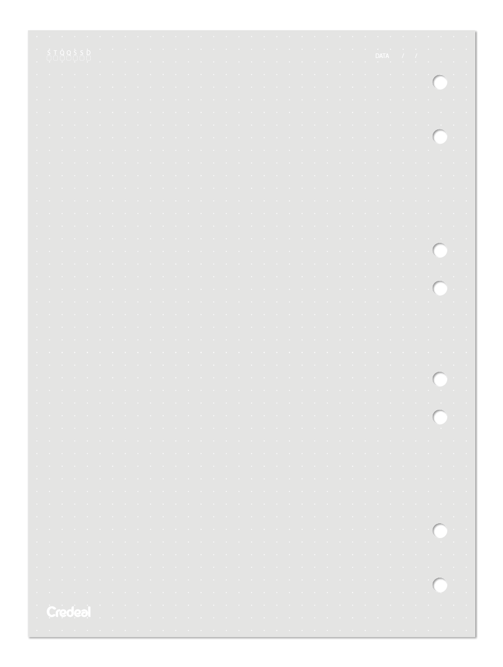 Refil Caderno Argolado - Credeal - Cinza Pontilhado Colegial 40 Fl