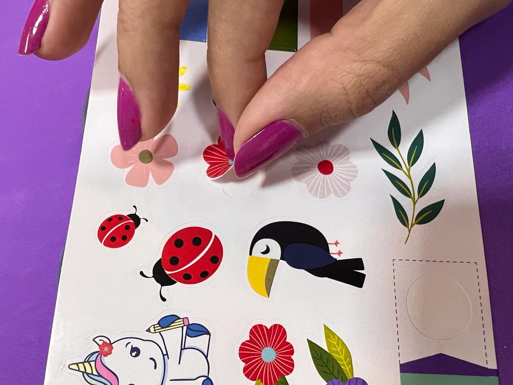 Cartela de Adesivos - Papelaria Unicórnio - Primavera Molin