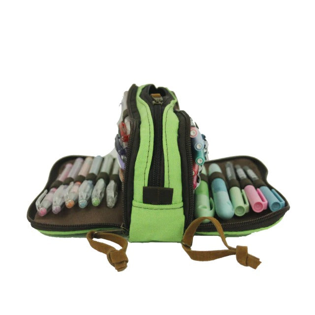 Estojo Triplo- Sabra- Urban 24 Pens- Verde Limão