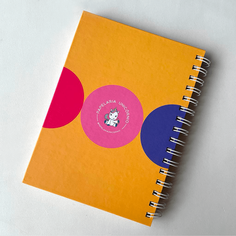 Caderno Flow A5 - Papelaria Unicórnio - Disco Pautado Coleção Groove