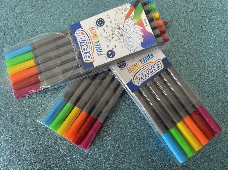Fineliner BRW - Estojo com 6 cores normais