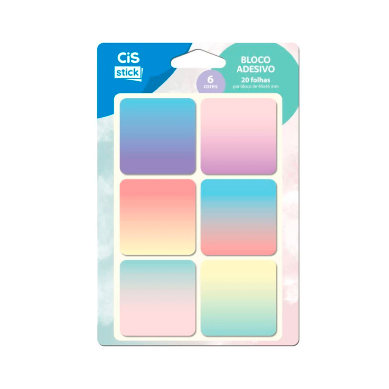 Bloco Adesivo - CIS Stick - Degradê 6 Blocos 45x45cm com 20 Folhas