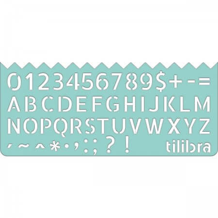 Régua Stencil - Tilibra - FUN Bolsa c/ 4 Unidades