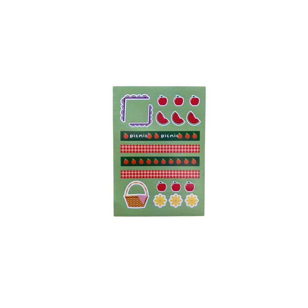 Cartela de Adesivos - Papelaria Unicórnio - Picnic A7