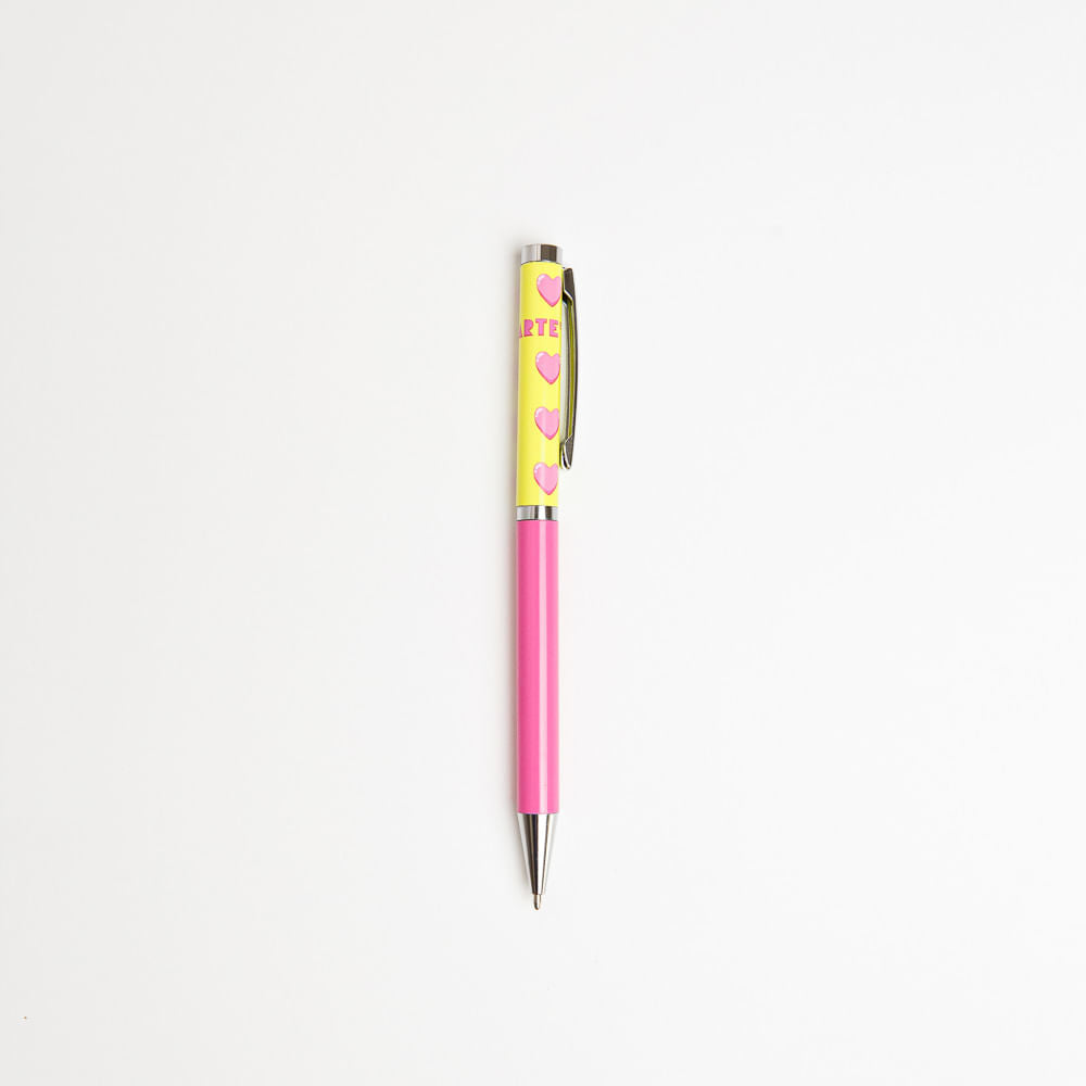 Caneta Esferográfica - LeoArte - Pink Vibes Coração 1.0mm Tinta Azul