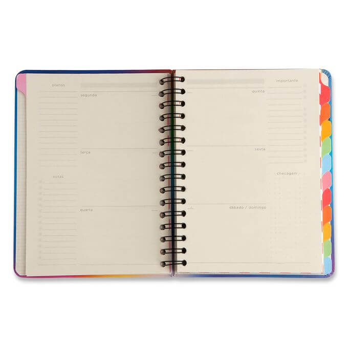Planner Permanente Wire-o A5 - Cícero - Semanal Notas Pastel Rosa