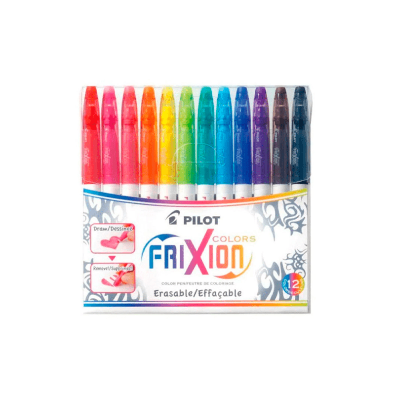 Caneta Hidrográfica Apagável - Pilot - Frixion Colors 12 Cores
