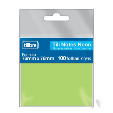 Bloco Adesivo - Tilibra - Tili Notes Neon 76mm x 76mm 100 Folhas