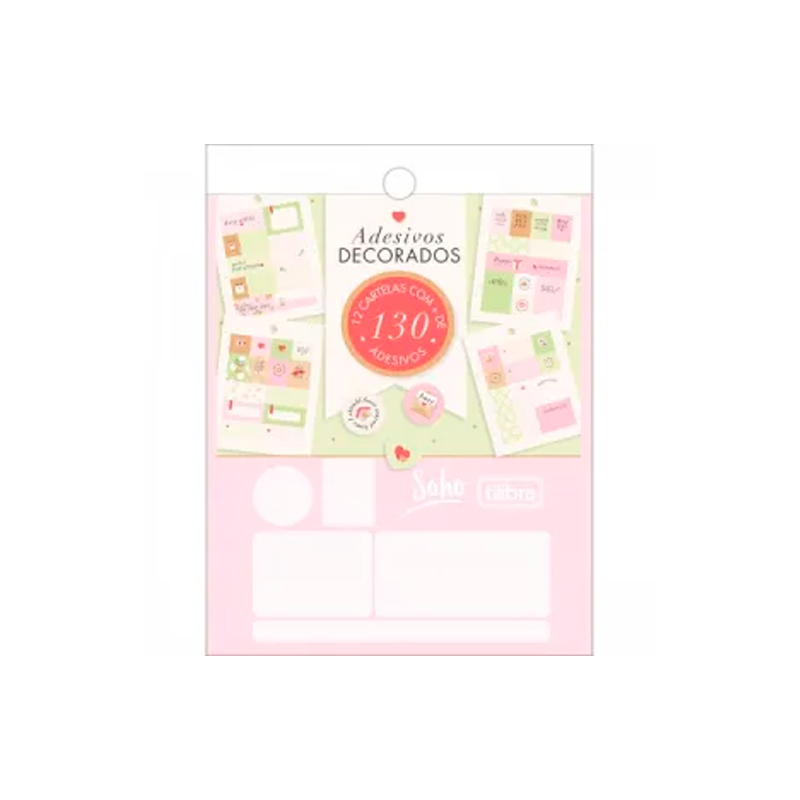 Adesivos Decorados - Tilibra - 12 Cartelas com Mais de 130 Adesivos Soho