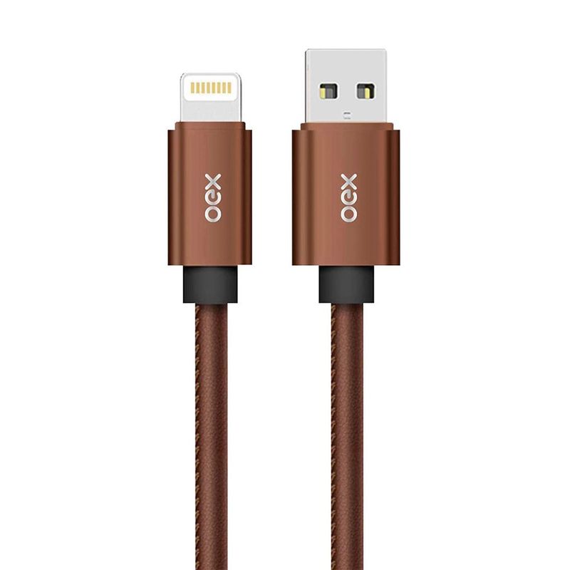 Cabo de Iphone Lightning - Oex - Ristretto Couro Café