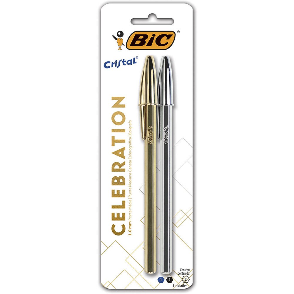 Caneta Esferográfica - Bic - Cristal Celebration Ponta média 1.0mm 2 Cores