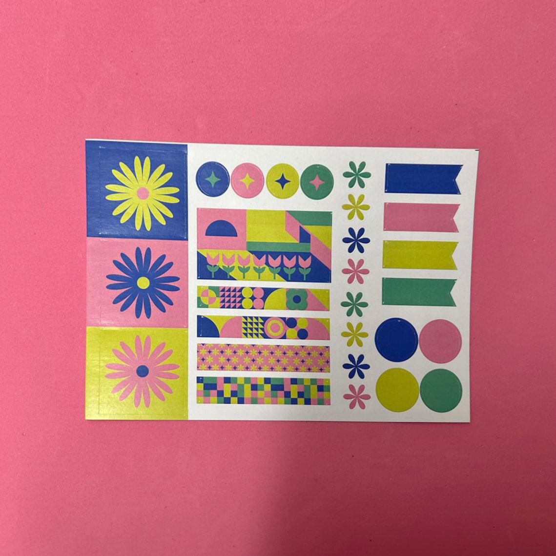 Cartela de Adesivos - Papelaria Unicórnio - Florir Mini