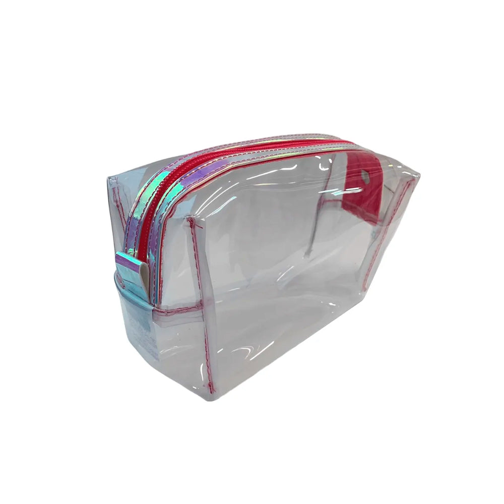 Kit Estojo Case Completo Rosa Transparente - 4 Itens