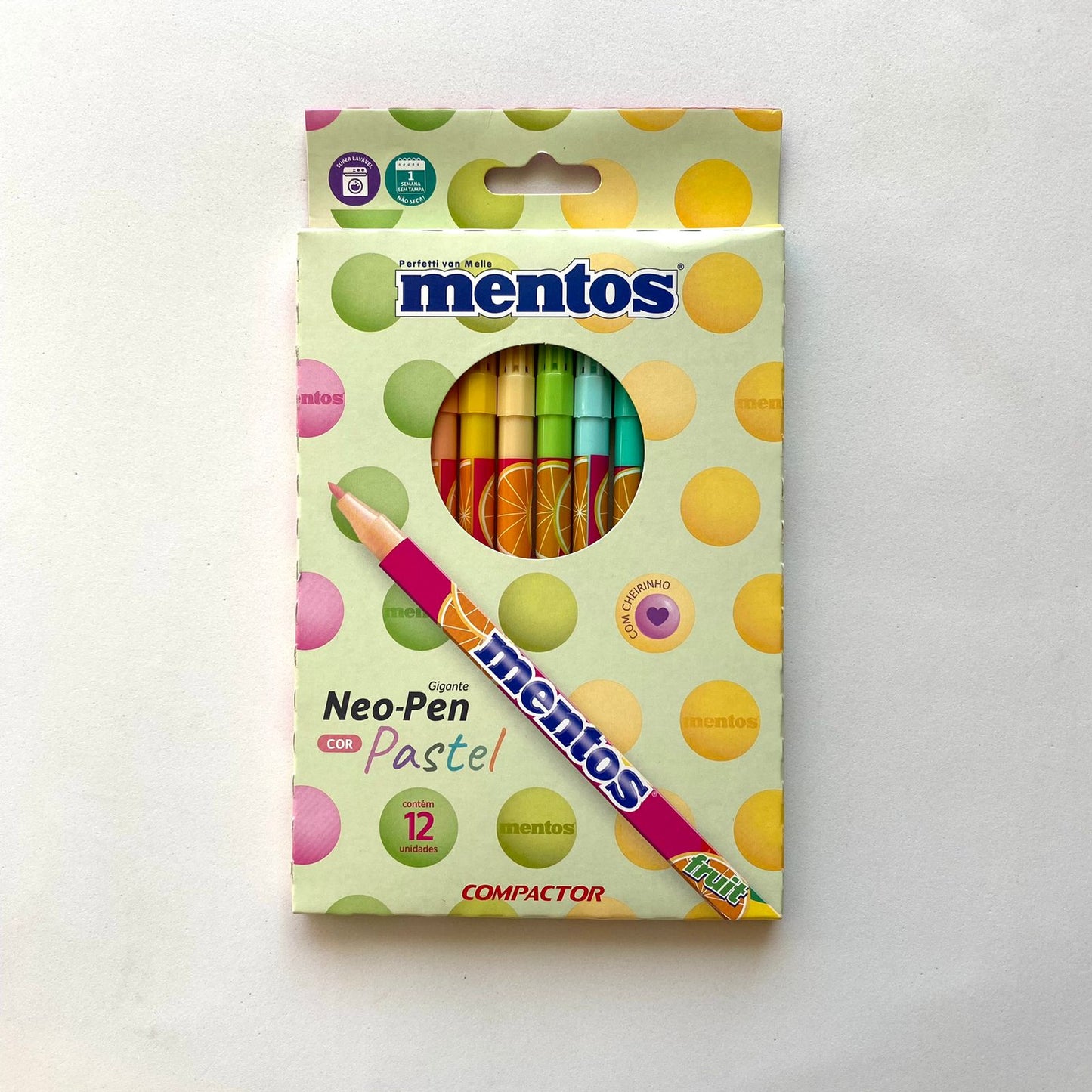 Caneta Hidrográfica- Compactor- Neo-Pen Mentos 12 cores