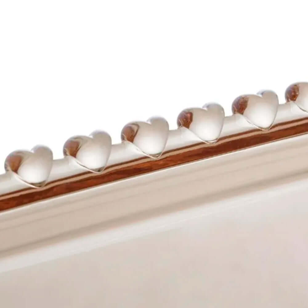 Travessa Oval - Lyor - Coração Âmbar Metalizado 25x13x2,5cm