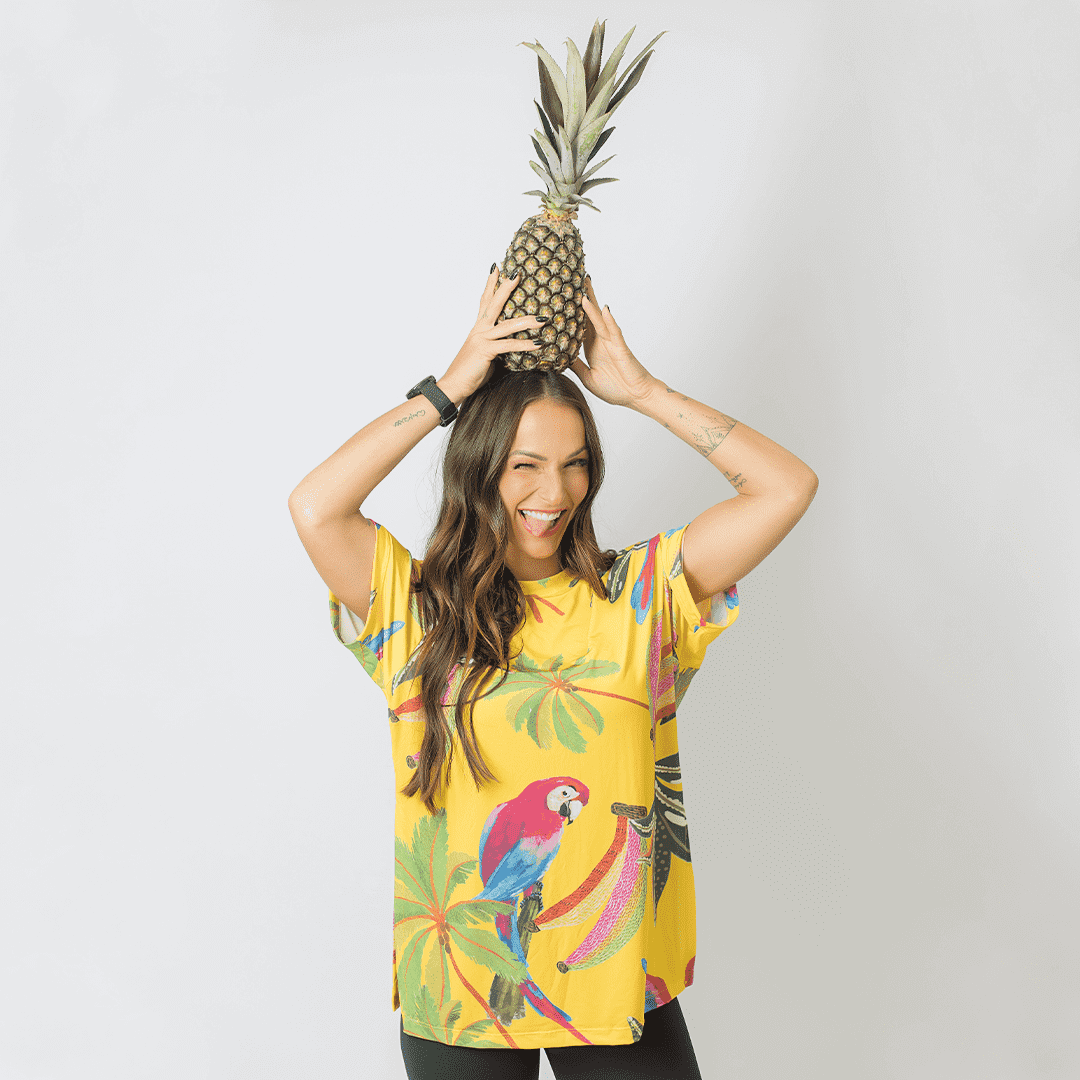 Camisão Fenda - Collab Tropicália Papelaria Unicórnio + Nuvem + Água Azul